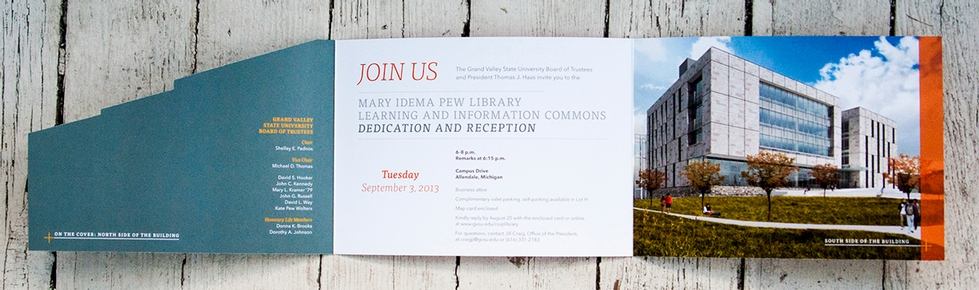Inside of the Library invitation